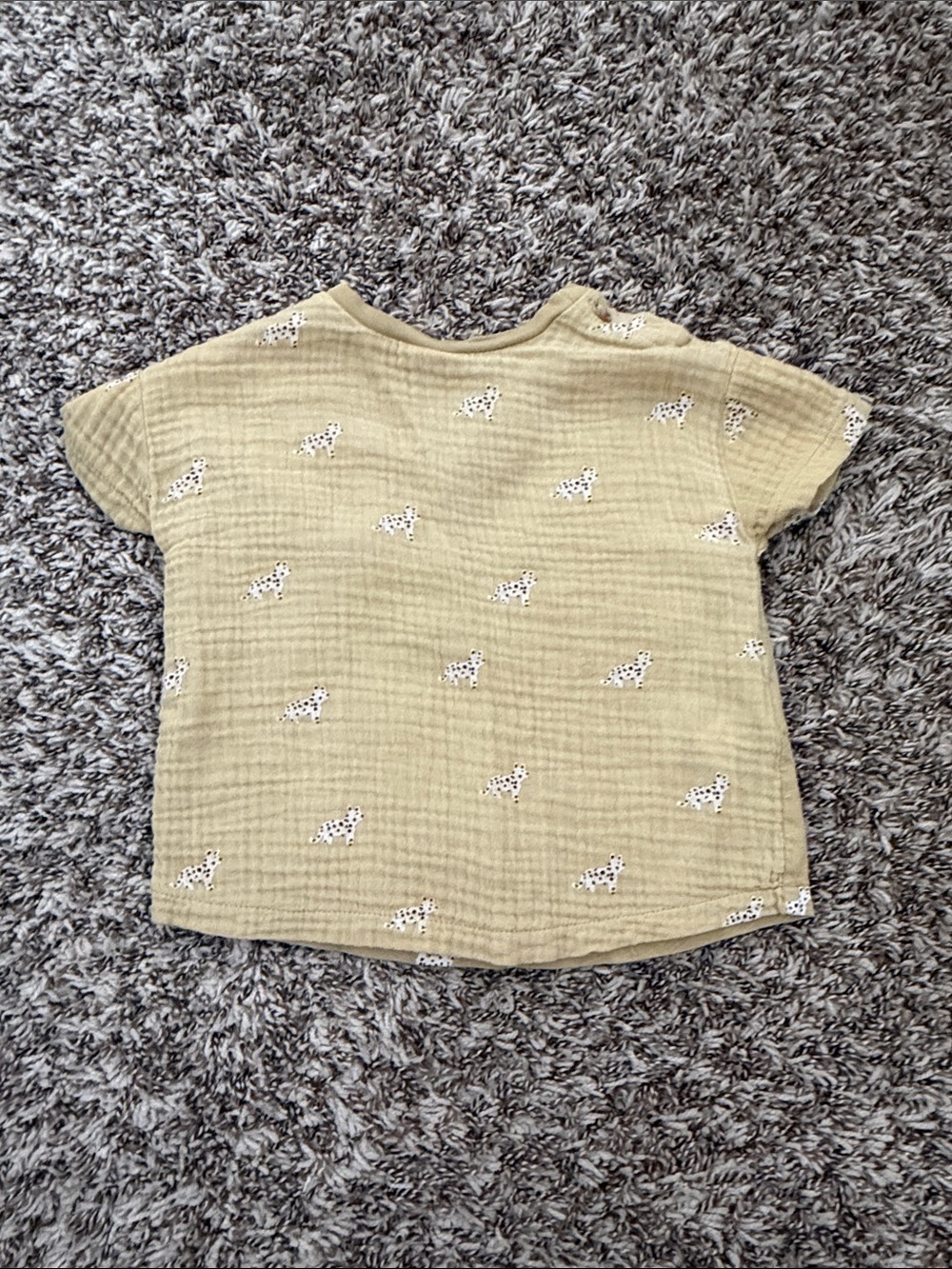 Zara Yellow Short Sleeve Tee with Dalmatian Spot Print